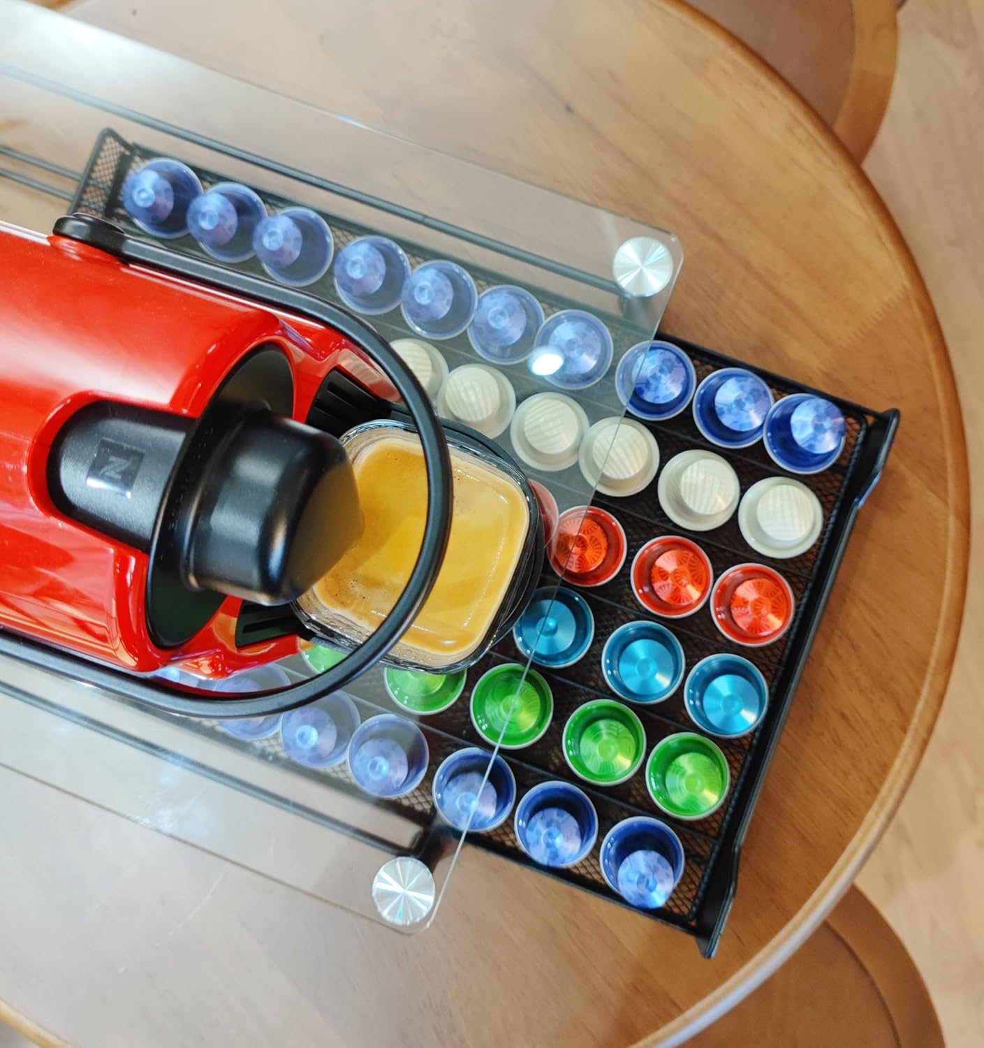 CARLA HOME 60 Coffee Pod Holder Drawer with Tempered Glass Capsule Organizer for Nespresso Pods and Sliding Drawer for Kitchen Countertop - Image 6