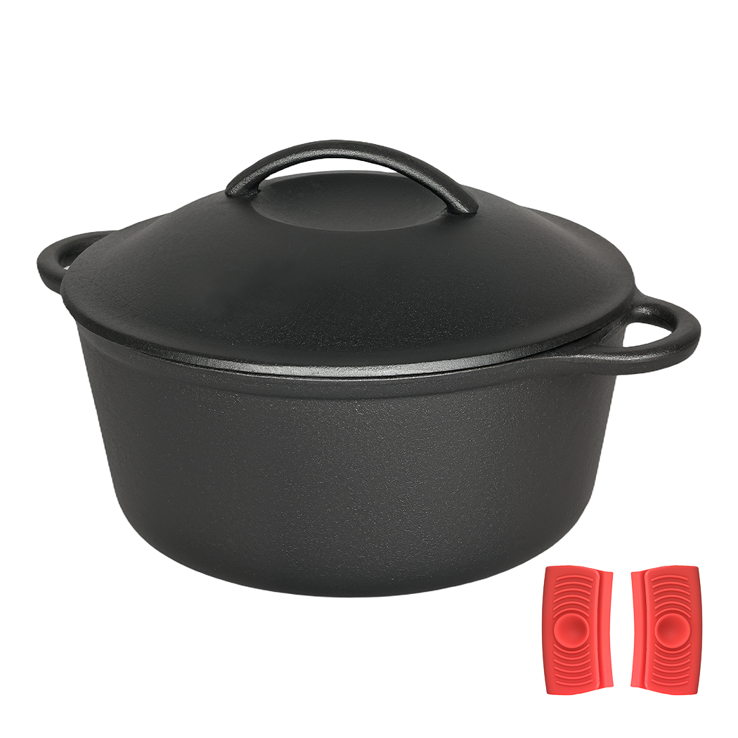 Pawz 6.6L Cast Iron Dutch Oven Heavy Duty Casserole Pot - Image 9