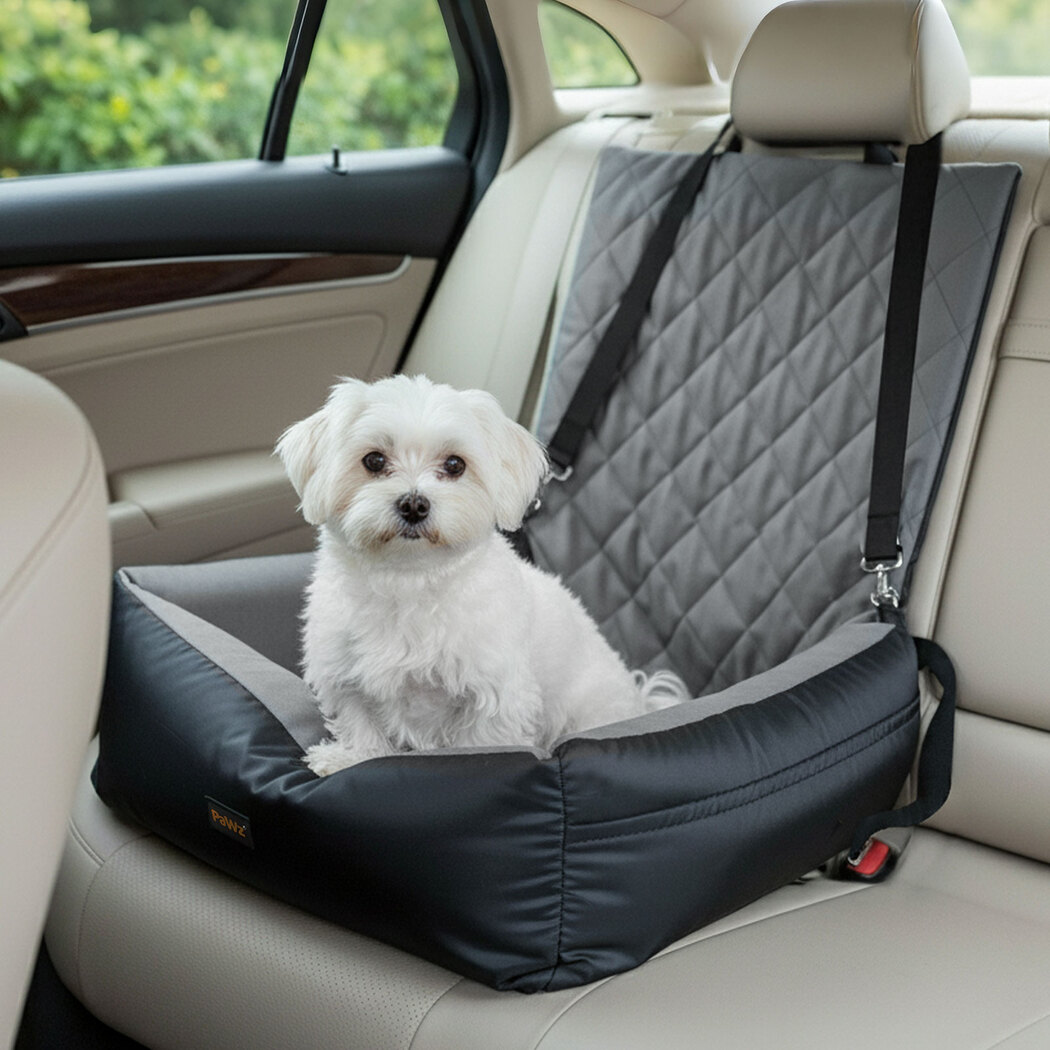 Pawz Pet Car Seat Dog Seat Travel Safety Booster Grey - Image 8