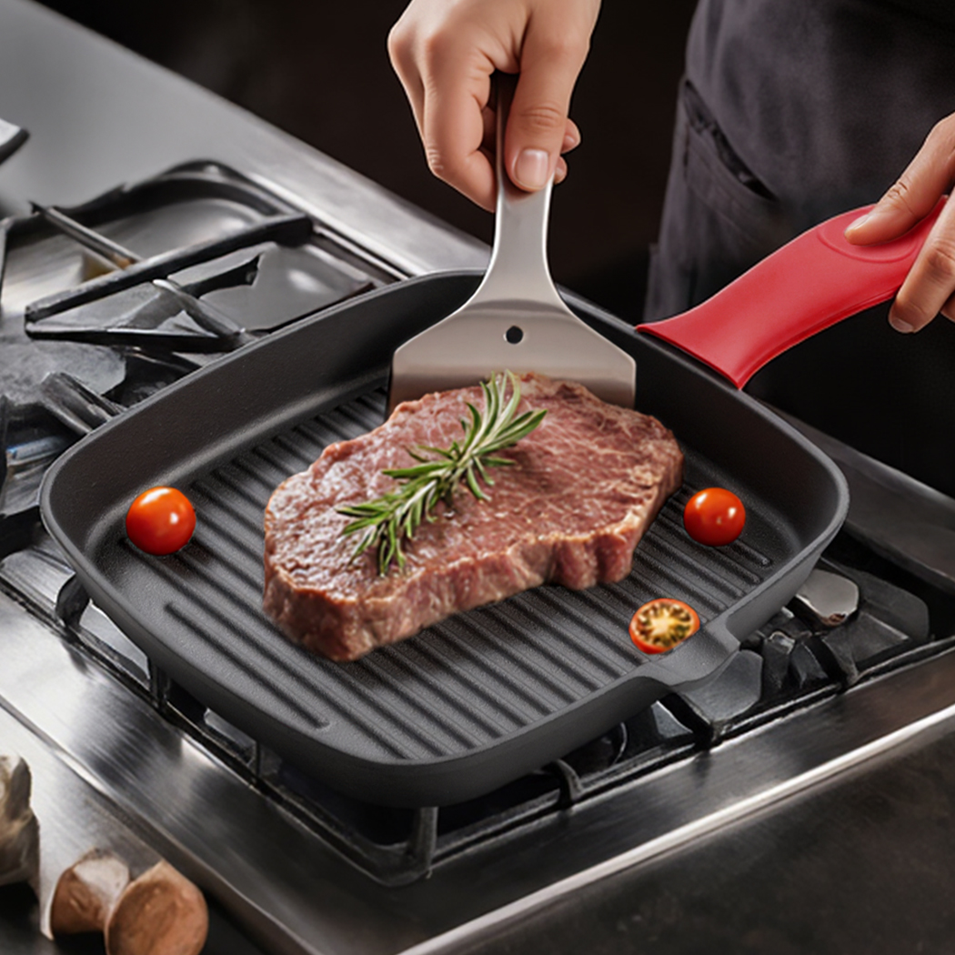 Toque Cast Iron Square Grill Pan with Spouts Cookware - Image 8