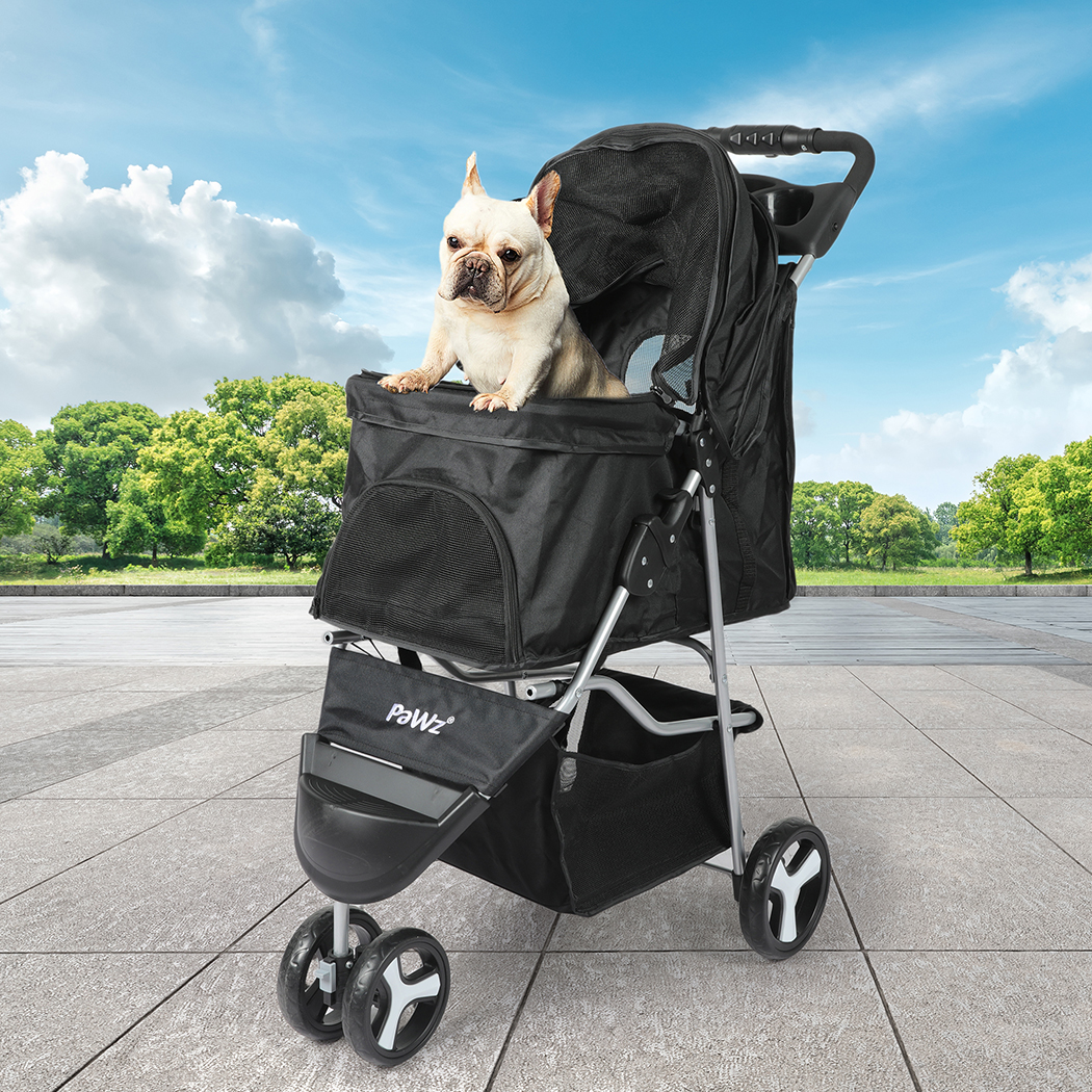 PaWz Large Pet Stroller Dog Cat Carrier Black - Image 7