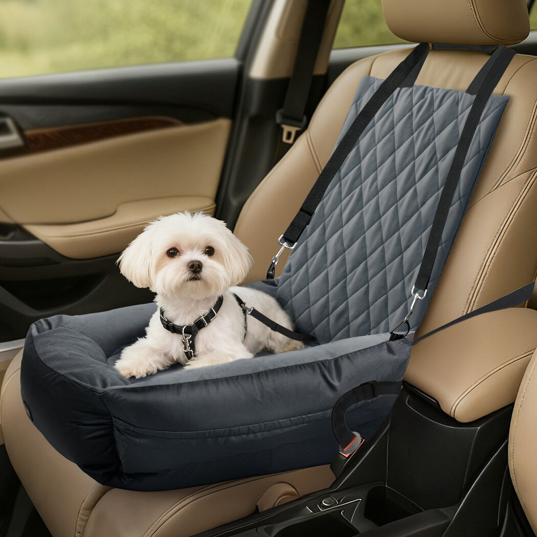 Pawz Pet Car Seat Dog Seat Travel Safety Booster Grey - Image 7