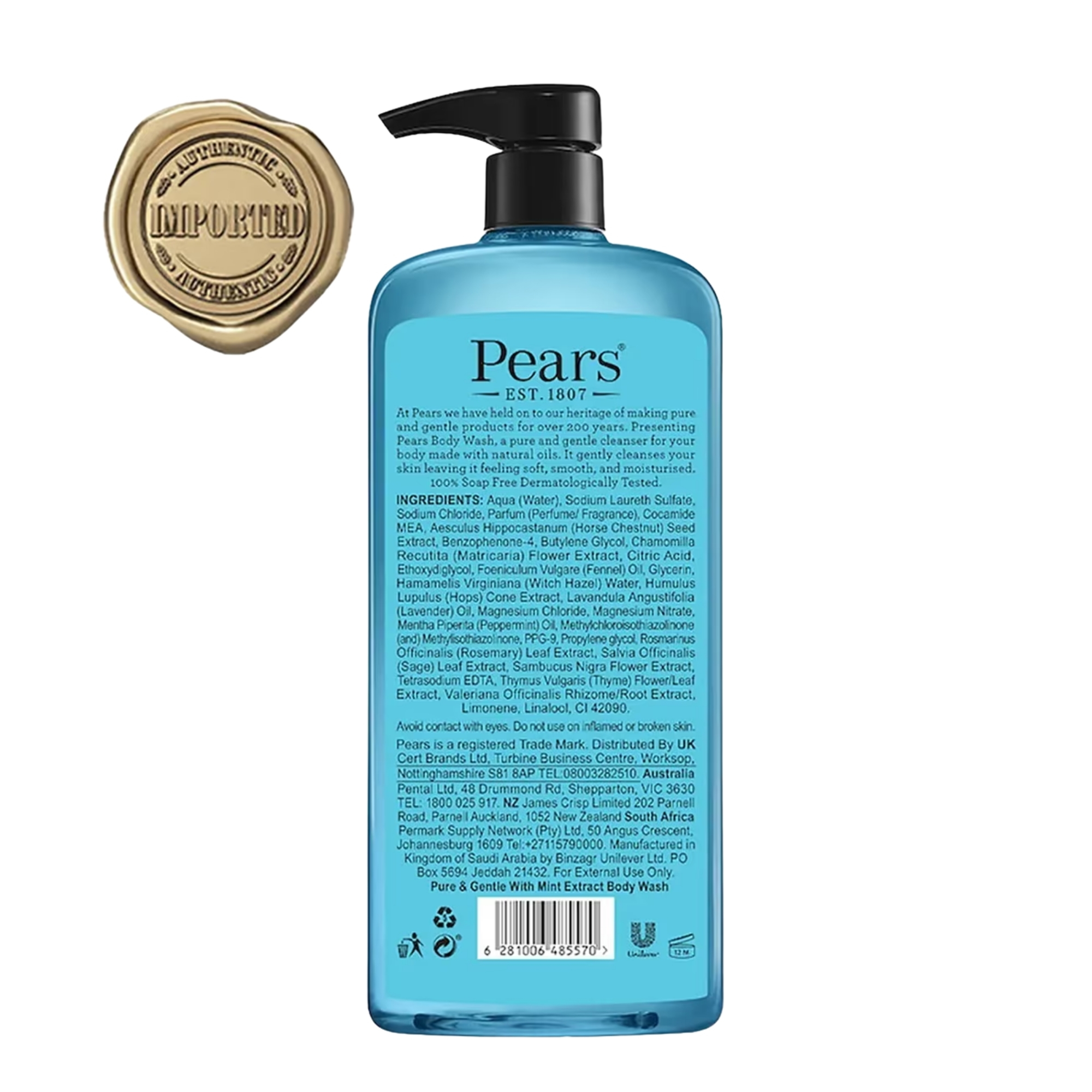 Pears Body Wash for Glowing Skin with Mint Extract 500mL - Image 2