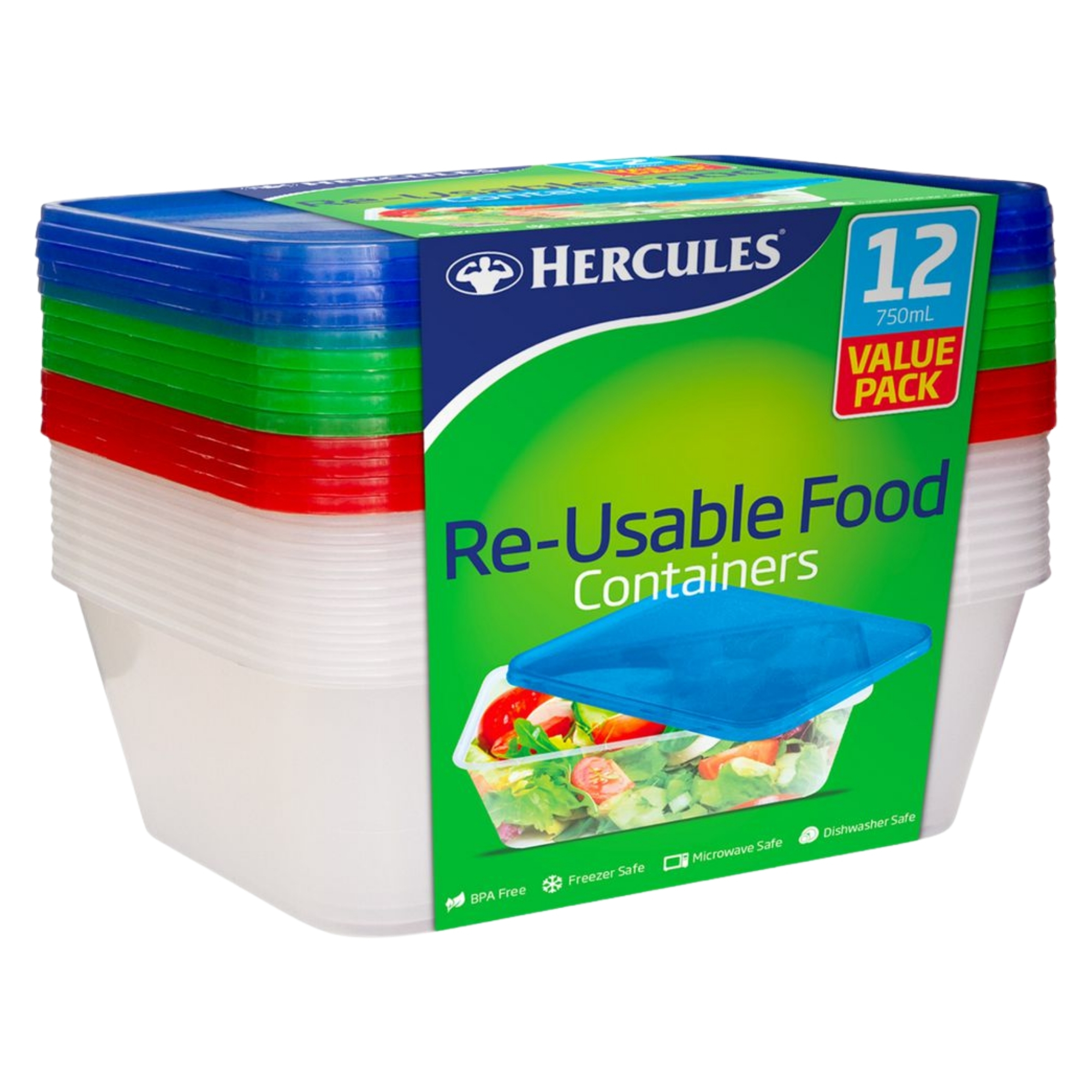 Hercules Takeaway Food Containers 12pk x 750ml x5 - Image 2