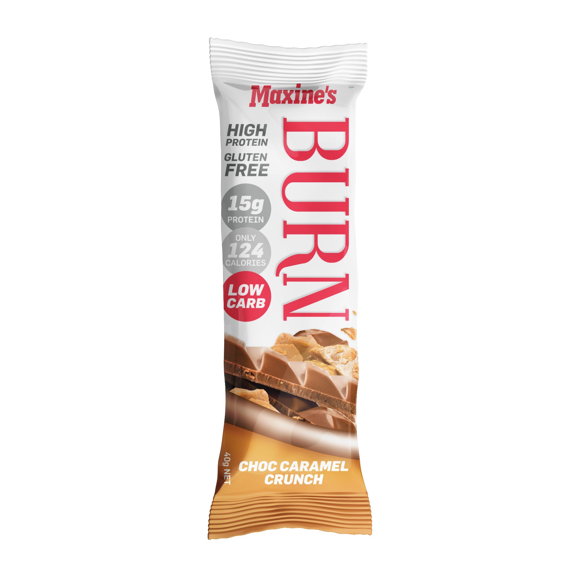 Maxines Burn Caramel Crunch Bar 12x40g - Image 2