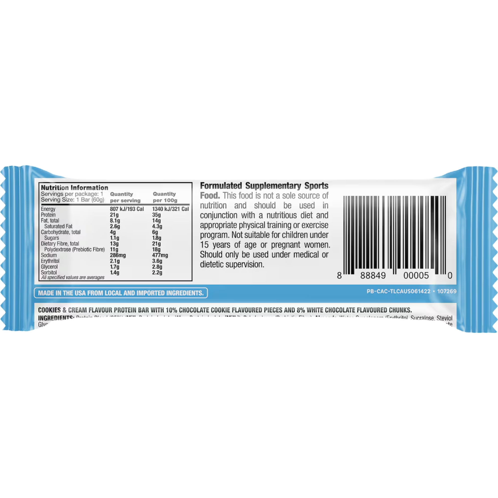 Quest Cookies & Cream Protein Bars 12x60g - Image 3