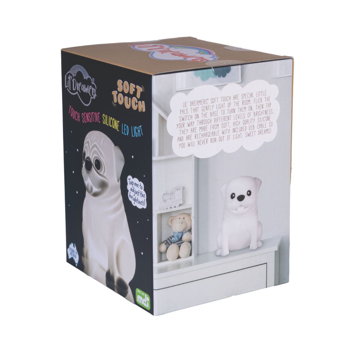 Lil' Dreamers Pug Soft Touch LED Light - Image 3