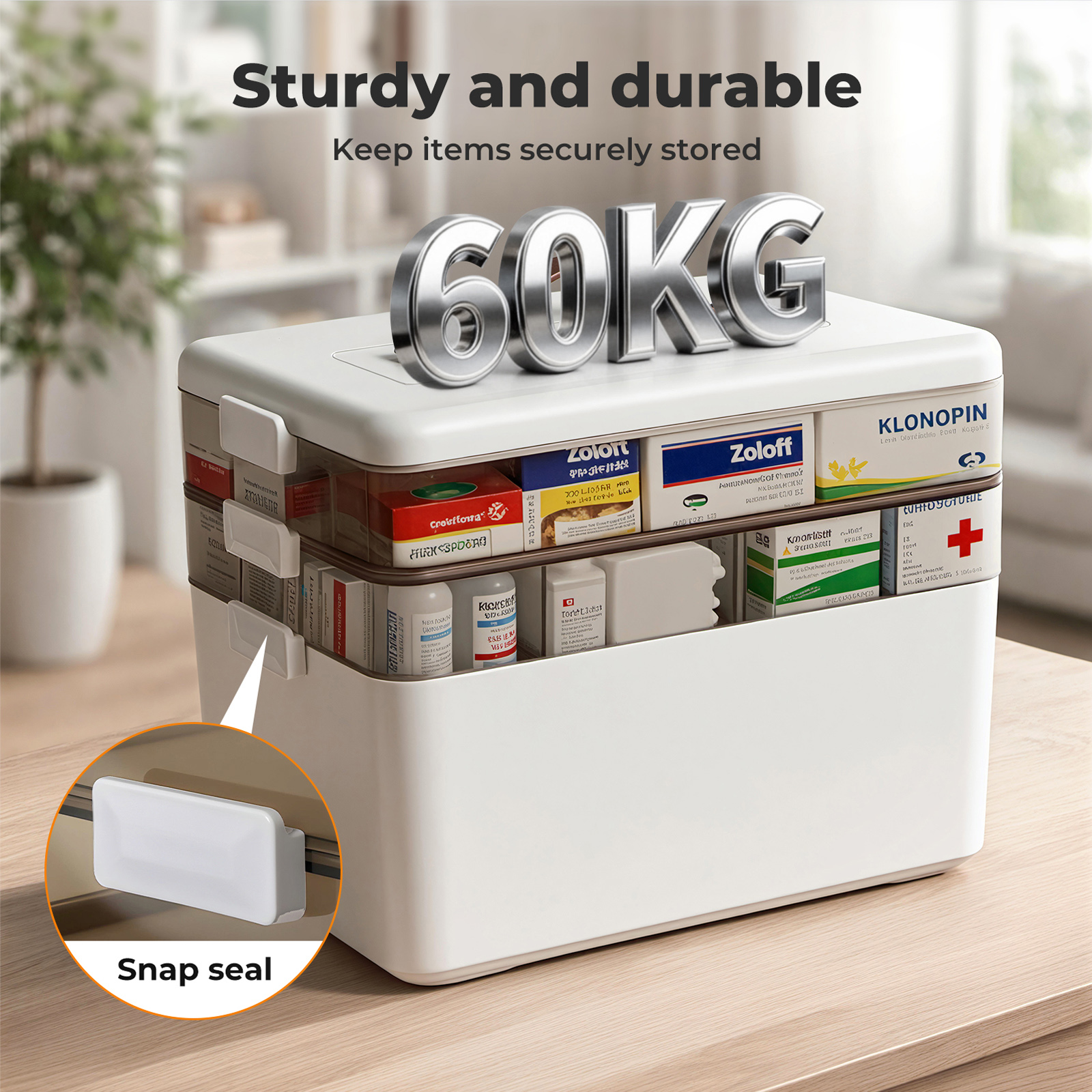 Levede Medical Storage Box Three Layer Medicine Case - Image 4
