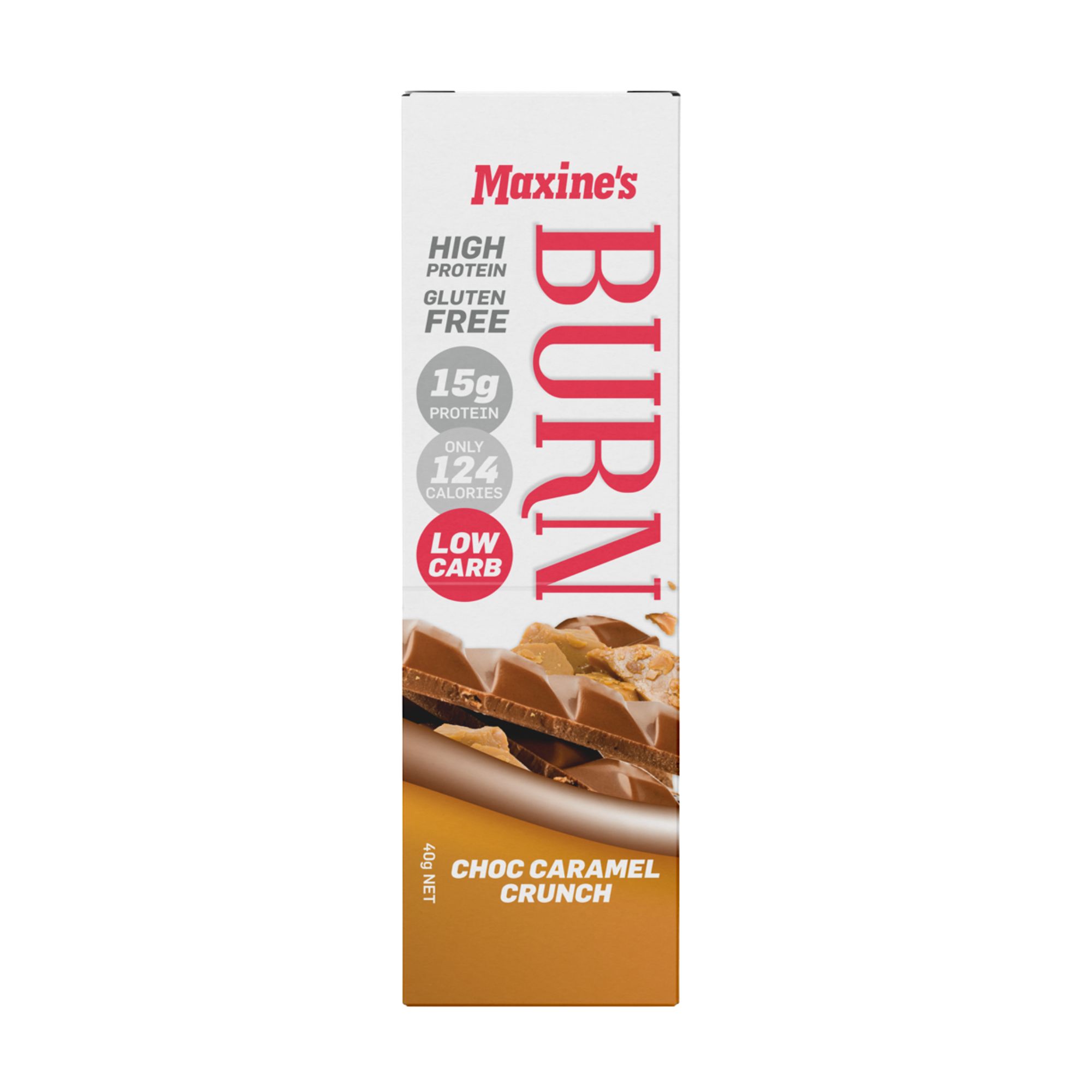Maxines Burn Caramel Crunch Bar 12x40g - Image 3