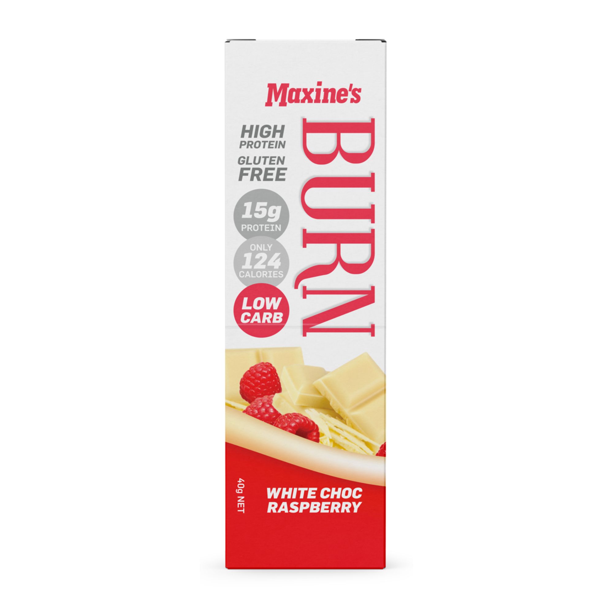 Maxines Burn White Choc Raspberry Bar 12x40g - Image 3