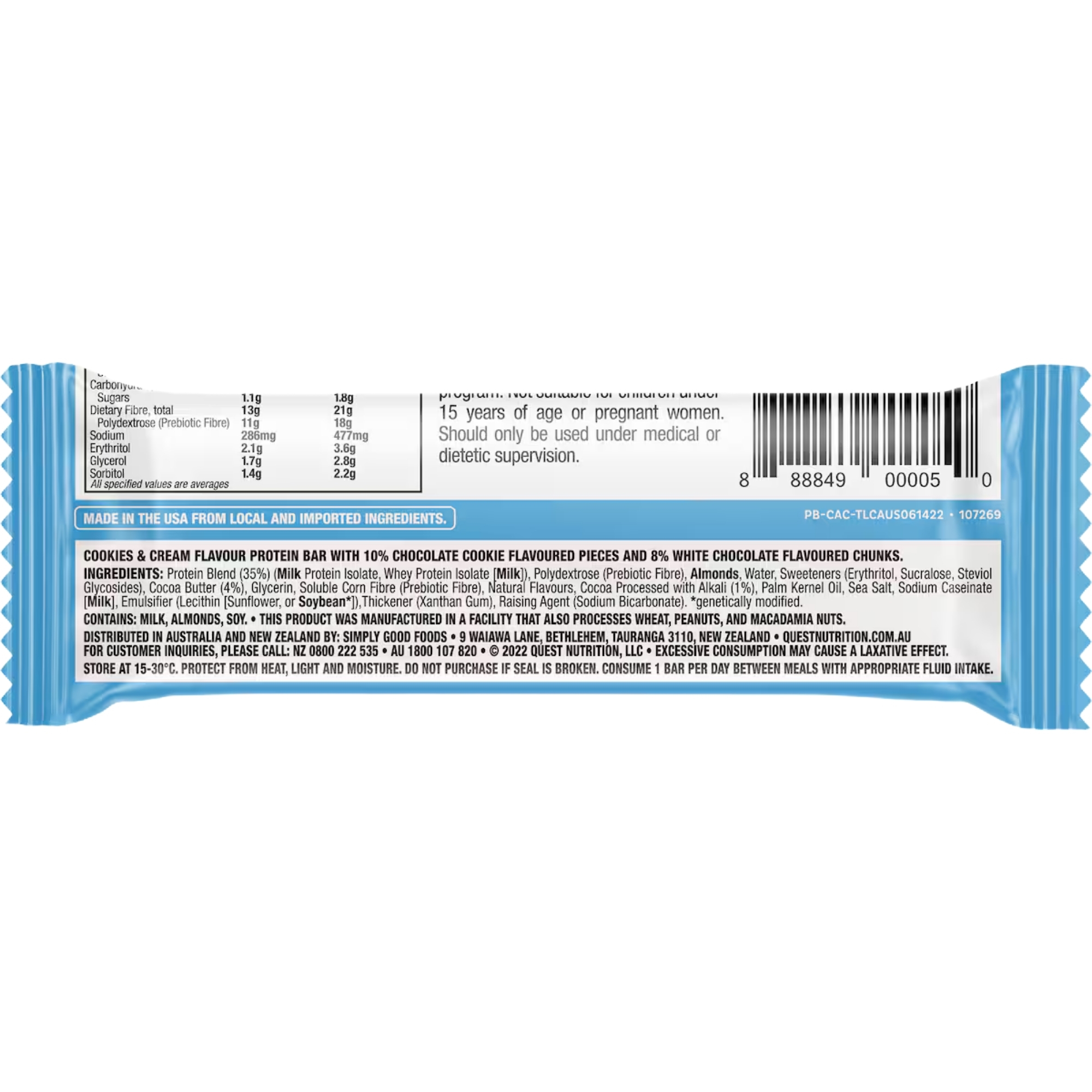 Quest Cookies & Cream Protein Bars 12x60g - Image 4