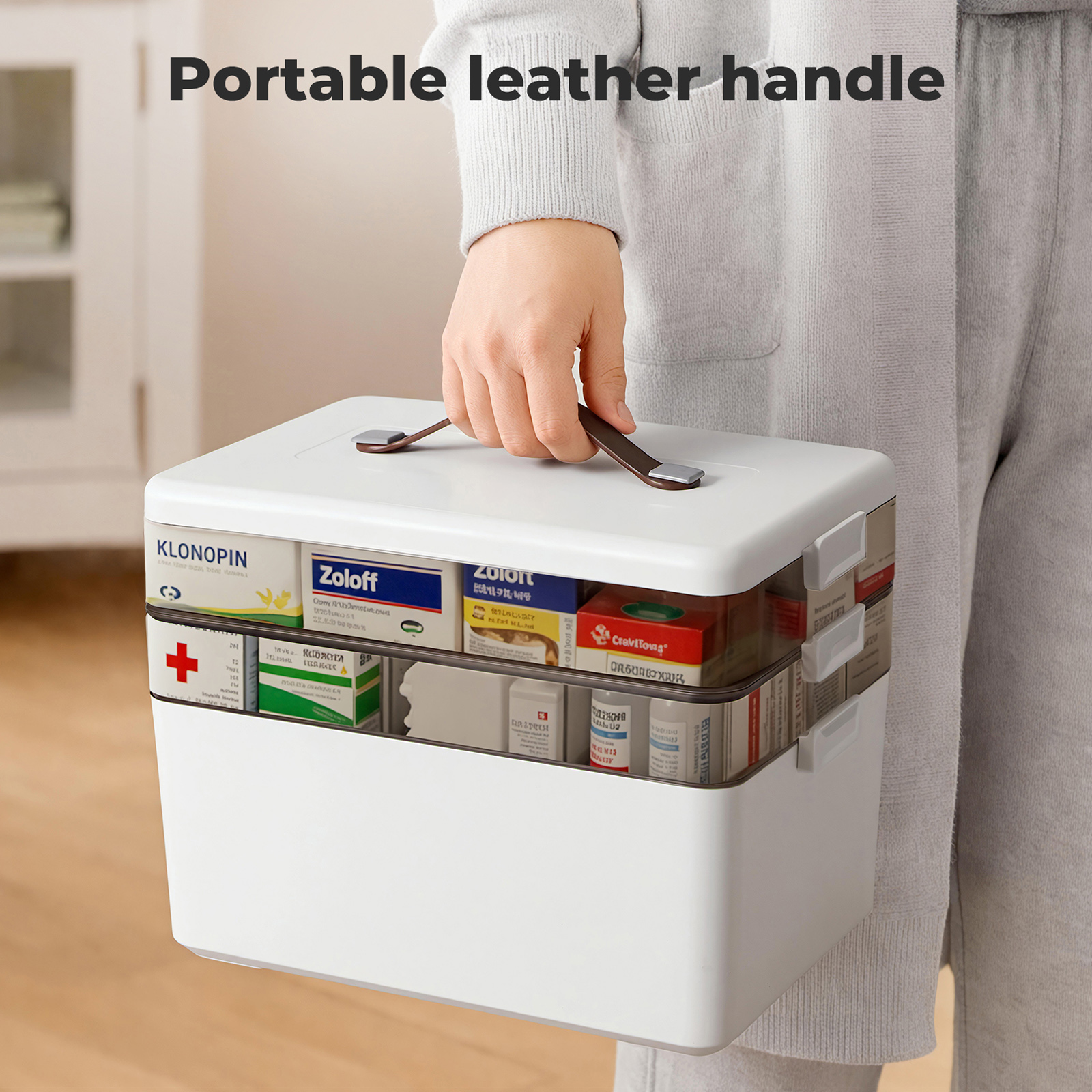 Levede Medical Storage Box Three Layer Medicine Case - Image 5