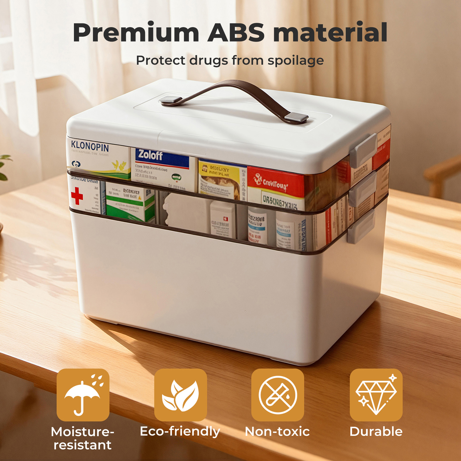 Levede Medical Storage Box Three Layer Medicine Case - Image 6