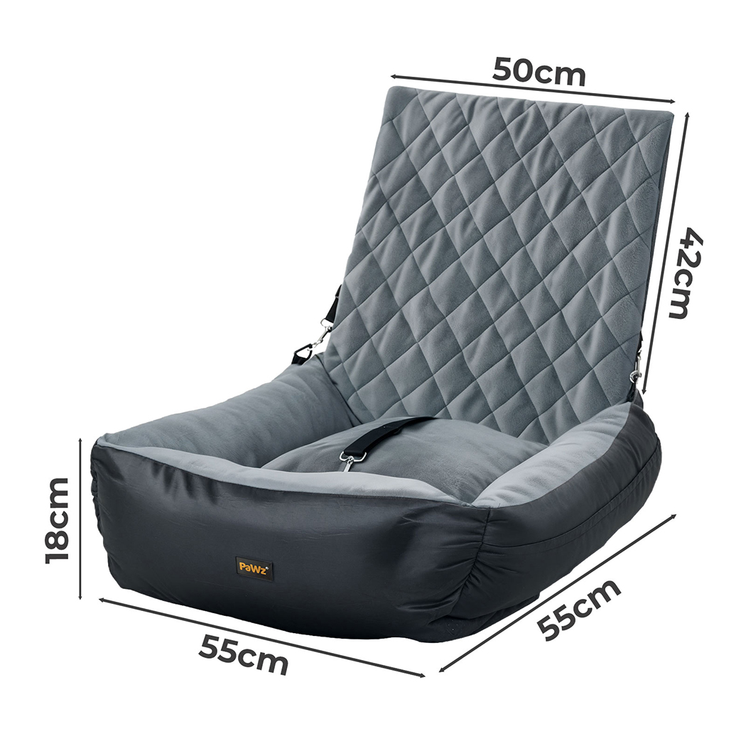 Pawz Pet Car Seat Dog Seat Travel Safety Booster Grey - Image 3