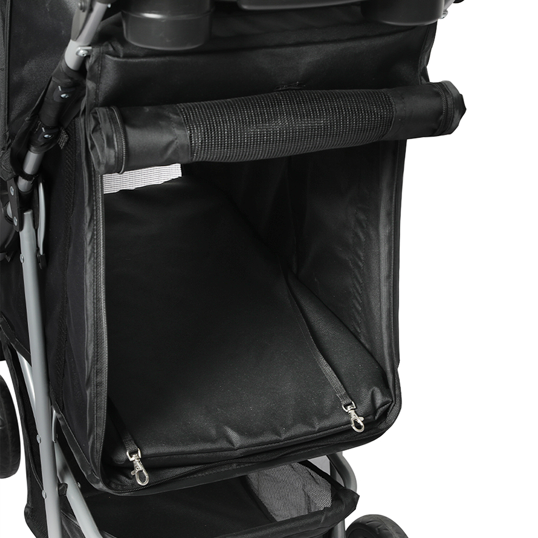 PaWz Large Pet Stroller Dog Cat Carrier Black - Image 4