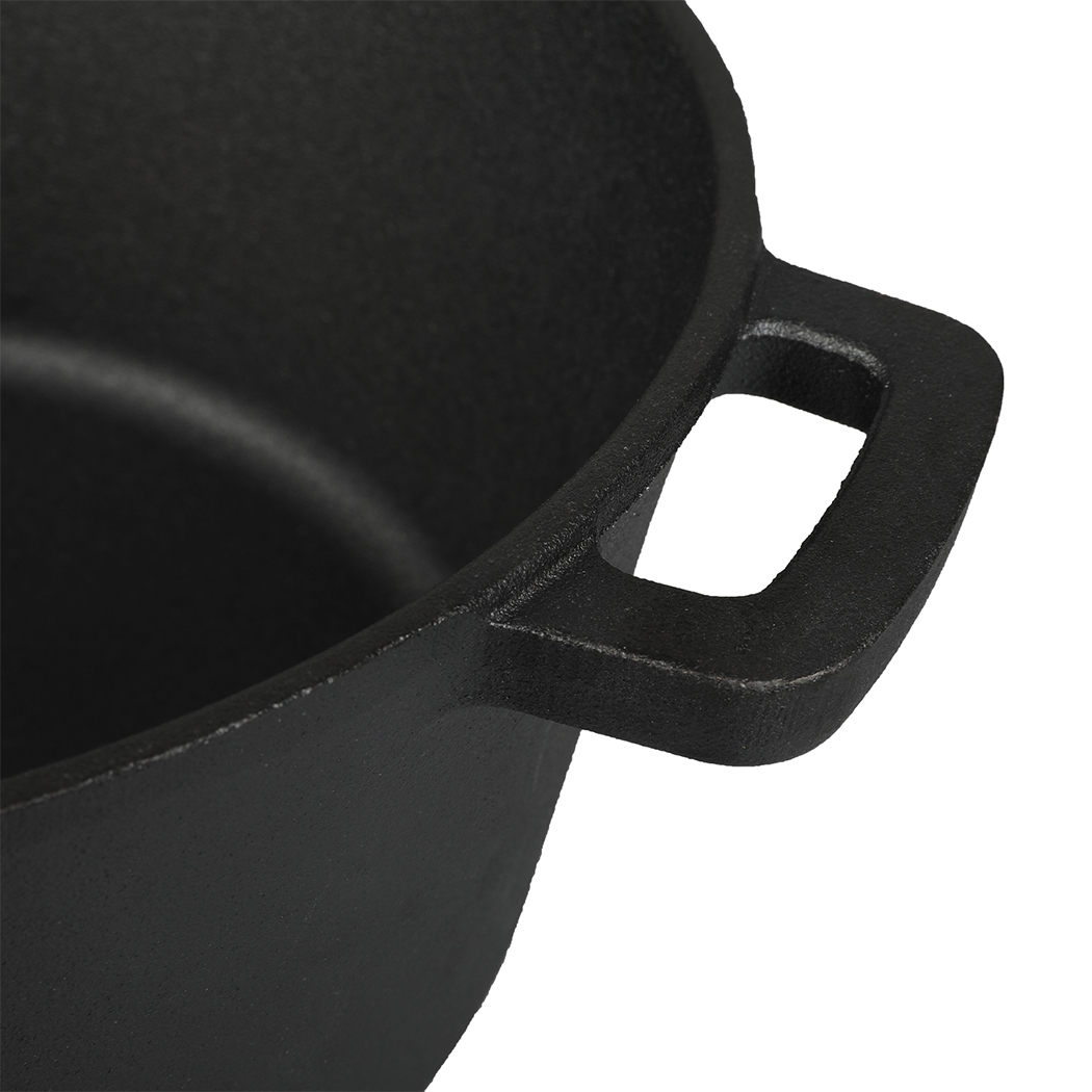 Toque 5.84L Double Dutch Oven 2 in 1 Cast Iron Pan - Image 4