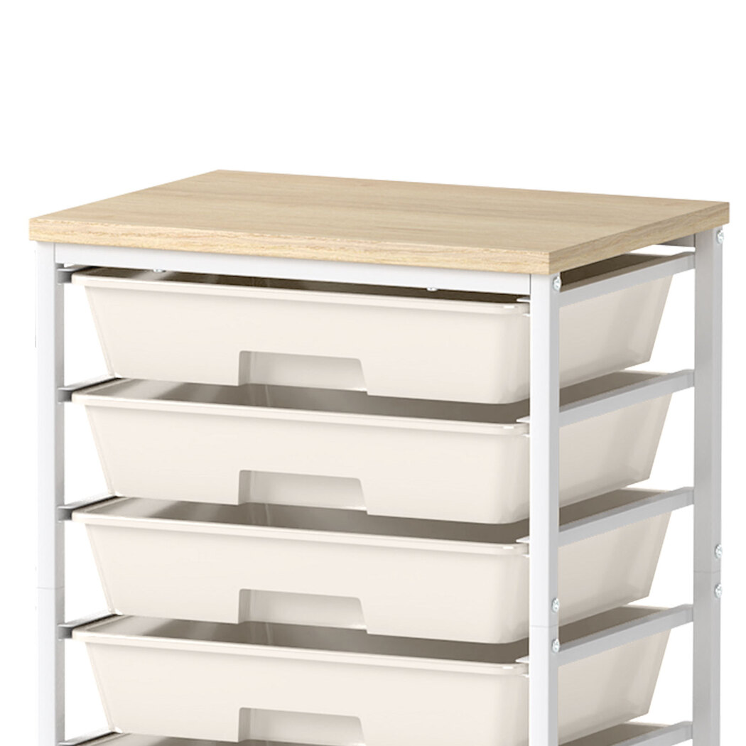 Levede 8 Drawers Storage Trolley Utility Cart Plastic Mobile Organiser Unit - Image 6
